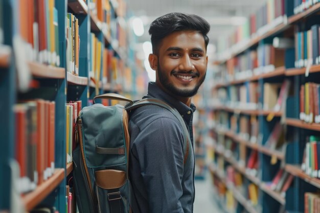 Smiling teenage girl reading a book